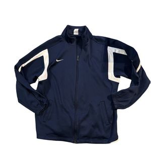 Mens XL NIKE Dri-Fit Navy blue warm-up full zip jacket